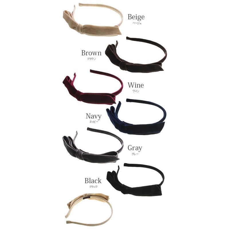 VINGTAINE HK-218-BK Velvet Thin Ribbon Headband Thin Simple Autumn Winter