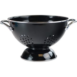 Calypso Basics by Reston Lloyd Powder Coated Enameled Colander, 1.5 Quart, Black