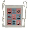 Lunarable Marine Drawstring Backpack, Sailboat and Ship, Sackpack Bag