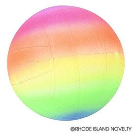 Rhode Island Novelty 6 Inch Rainbow Sports Vinyl Balls Set of 3 Assorted Designs May Vary