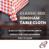 Red Gingham Checkered Table Cloth - Self Cutter Picnic Durable