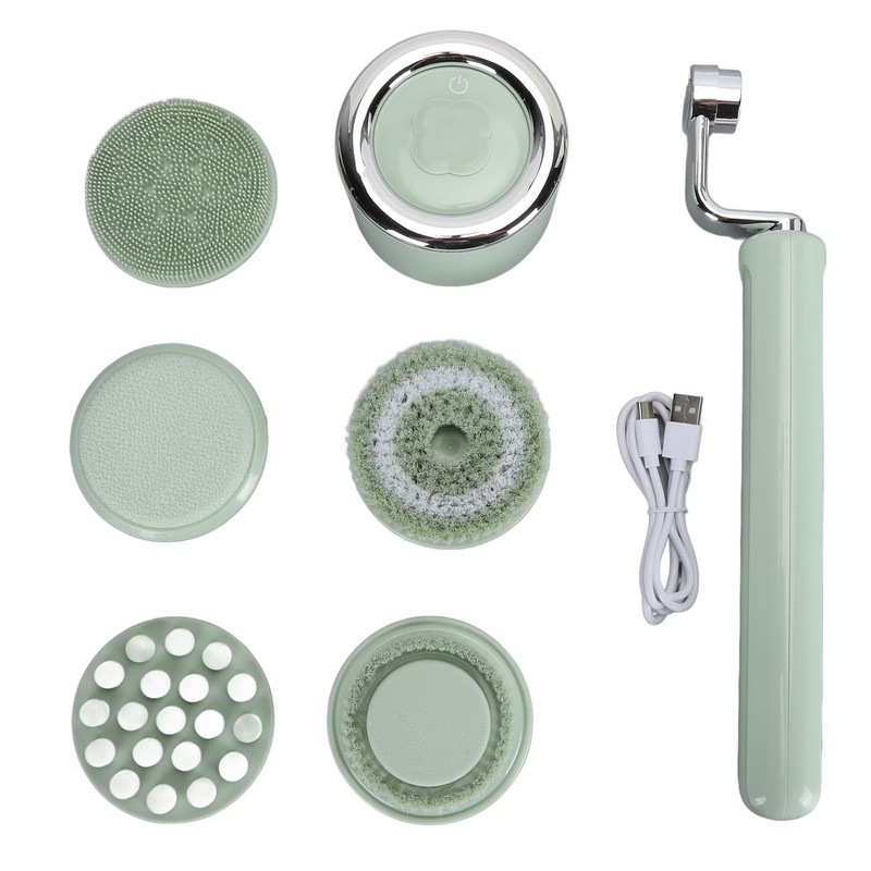 Electric Body Scrubber Brush with 5 Brush Heads Waterproof Deep