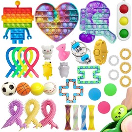 36Pcs Sensory Toys Pack Squeezing Toys Anti Anxiety Toys Assortment for Kids Adults Birthday Party Favors