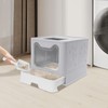 Cat Litter Box, Foldable Enclosed Top Entry with Litter Catching