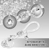 X AUTOHAUX Faux Crystal Keychain Ring Key Fob with Bling