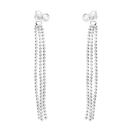 SOFIA MILANI - Women's Earrings 925 Silver with Zirconia Stones - Ball Chain Earrings, Sterling Silver, Cubic Zirconia