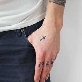 Black Cross Tattoo Set (4 tattoos)