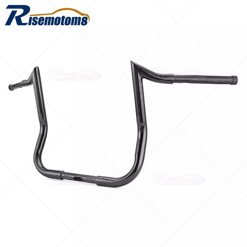 Risemotom8 Gloss Black 12" Meathook Ape Hanger Handlebar For Electra