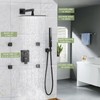 Shower System Matte Black Shower Faucet Set, Bostingner 10" Rain