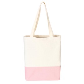 WODXCOR Canvas Book Tote Bag for Women Library Cloth Reusable Grocery Bags Cute Teacher School Cotton powder