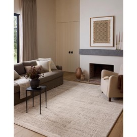 Loloi Amber Lewis Monty Collection MOT-01 Ivory/Taupe 5'-3" x 7'-6", .50" Pile Height, Accent Rug