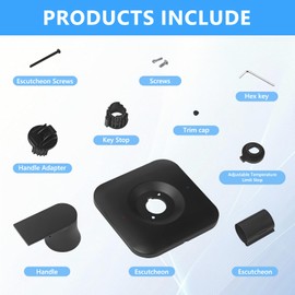 T2471BL Black Shower Handle Matte,Black Shower Trim Kit, Temp Trim Kit Fit Shower Valve Handle Replacement for T2471BL Shower Faucet Handle