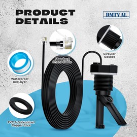 DMTVAL Hayward GLX-FLO-RP Flow Switch – Compatible with Goldline AquaRite Salt Systems and Hayward Salt Cells, 15FT Flow Sensor Cable for Pool Chlorine Generators