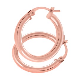 Citerna Women's 9ct Rose Gold Classic Hoop Earrings