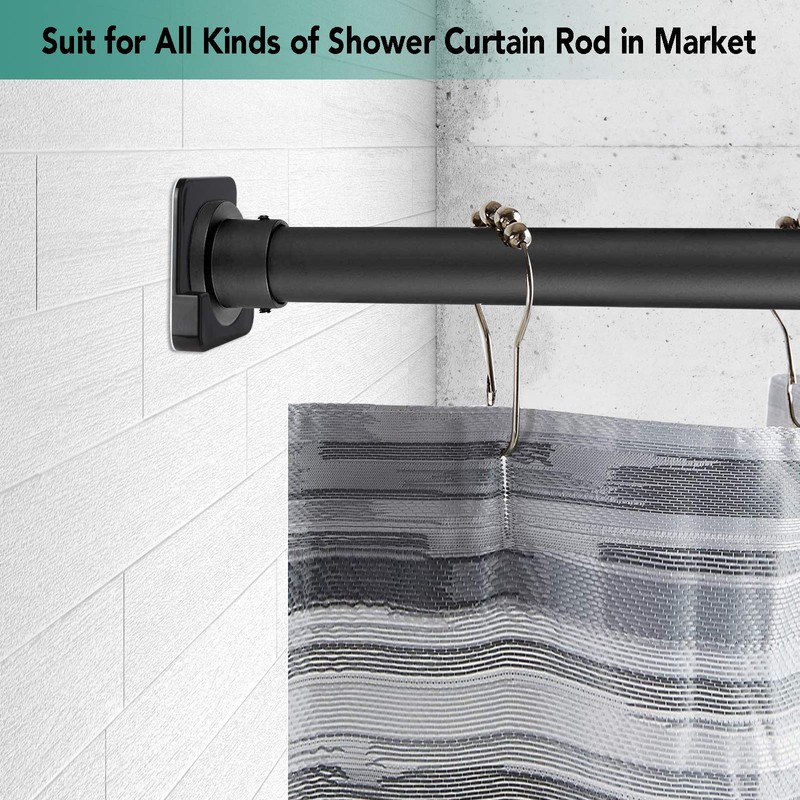 4 Pack Black Shower Curtain Rod Holder for Wall Mount