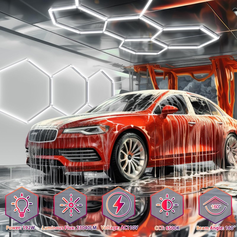 BRILLIHOOD LED Hexagon Garage Lights, 24 Pack Car Garage Light