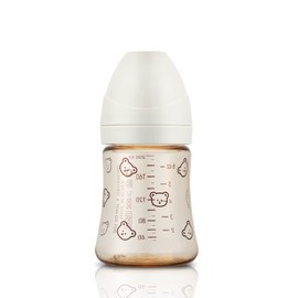 Grosmimi PPSU Baby Bottle, BPA Free (6oz Bear_White)