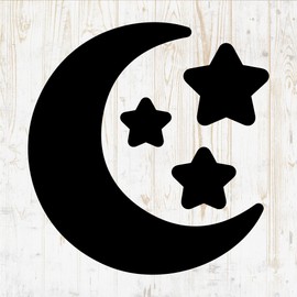 6 in Moon Sticker - Moonlight Night Phase Planet Lunar Full Eclipse - Vinyl Decal for Wall Car Home Bike Bottle Phone Laptop DWSV2386