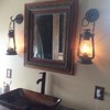 Rustic Wall Sconce Lantern, Farmhouse Wall Light Fixture with Glass