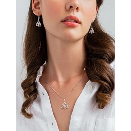 STARCHENIE Celtic Knot Necklace for Women 925 Sterling Silver Trinity Love Knot Pendant Created Alexandrite Jewelry