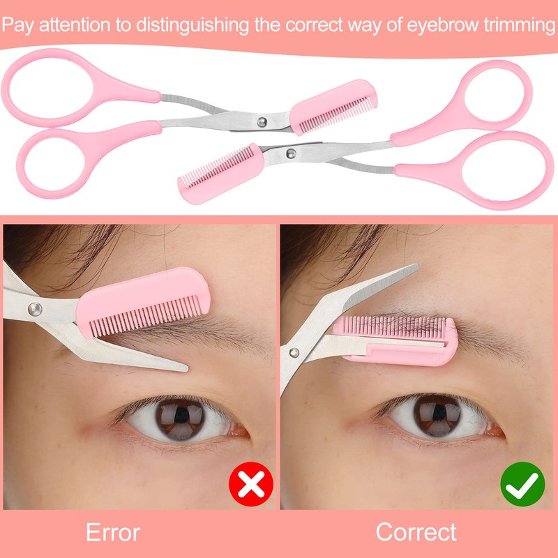 Eyebrow Trimmer Scissors with Comb Eyebrow Shaping Cut Scissors Non