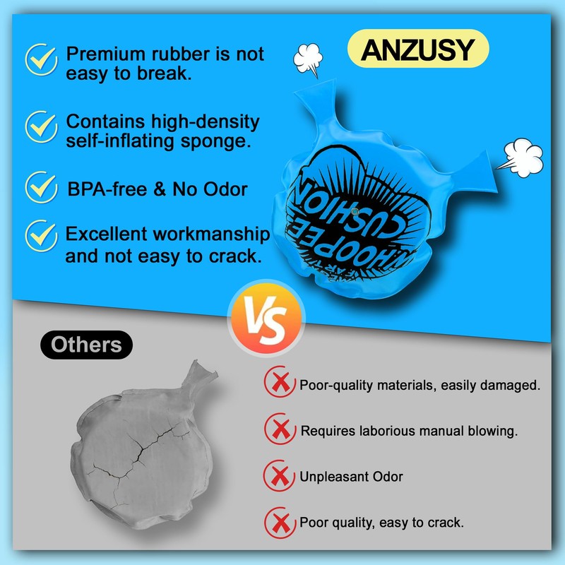 Self Inflating Whoopie Cushion, 6" Woopie Cushion, Woopy Pad for