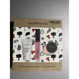bareMinerals bare Minerals PRIMER MINERAL VEIL & LIP LACQUER TRIO $38 PRIME TIME ~ New Boxed