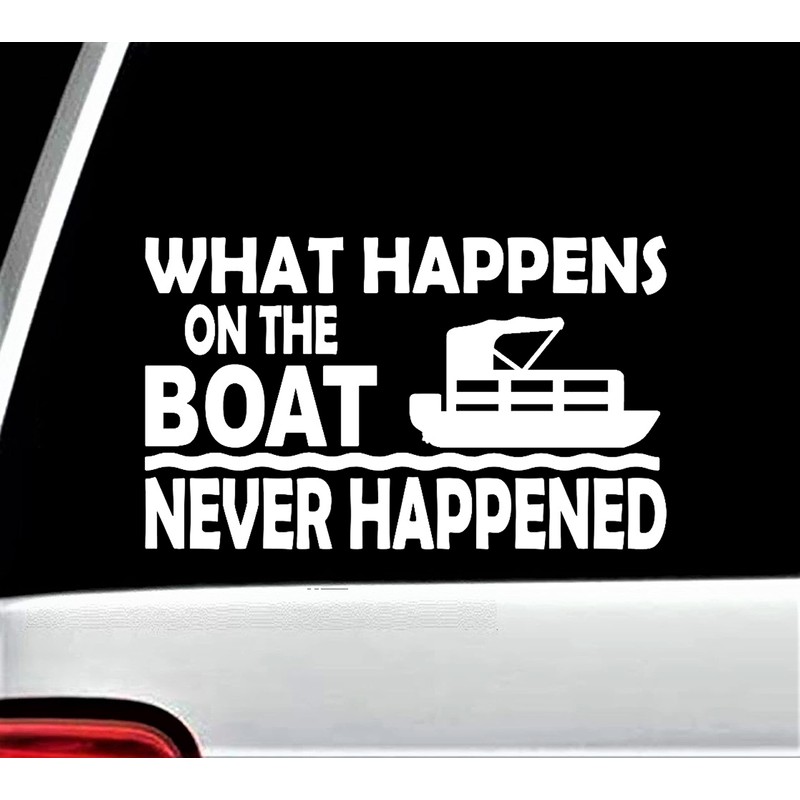 Funny Pontoon Boat Decal Sticker for Car Window | BG