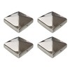 Sunload Post Cap Stainless Steel Square Pyramid-Shaped Set of 4
