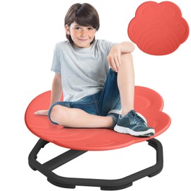 MASISDAOZ Spinning Chair for Autistic Kids, Autism Sensory Swivel Chair, Spinning Seat with Sturdy Non-Slip Metal Base for Toddler & Children, Sit and Spin Training Body Coordination (Red)