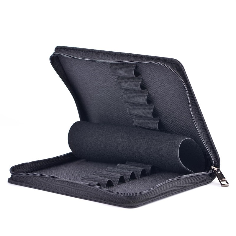 Fountain Pen Case 12 Pens Large Capacity Black Waterproof Canvas