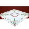 Simhomsen Embroidered Small Square Hummingbird Tablecloth, Topper, Table Cover for