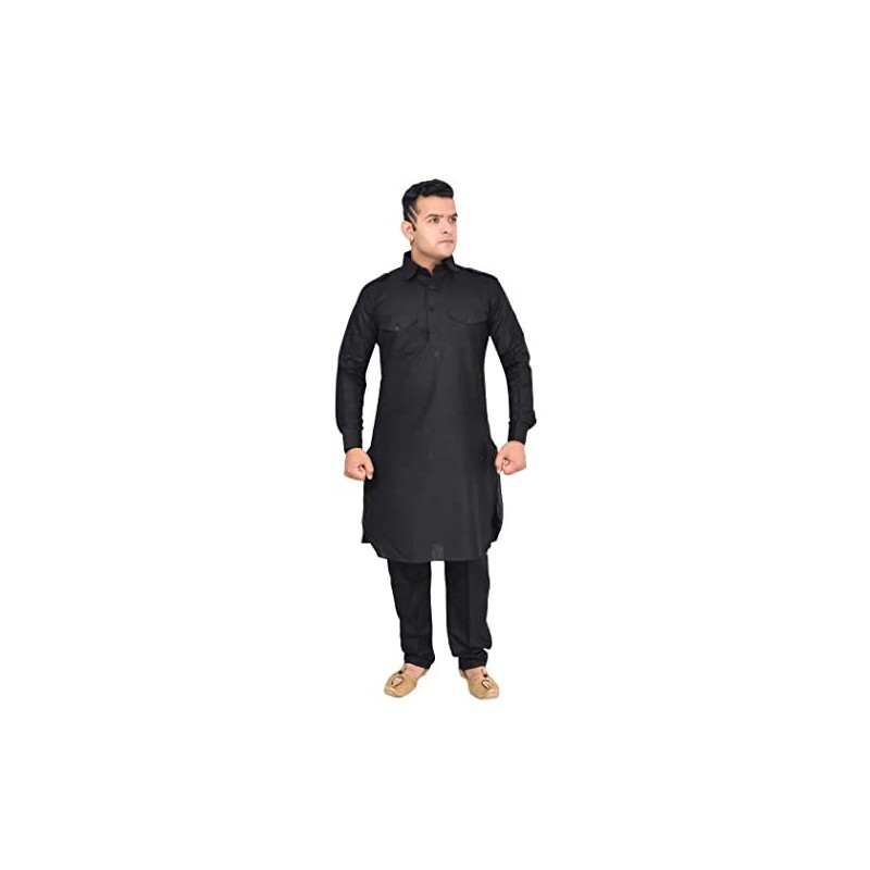 Desi Sarees Men's Punjabi Cotton Matching Kurta Pajama Costume 2