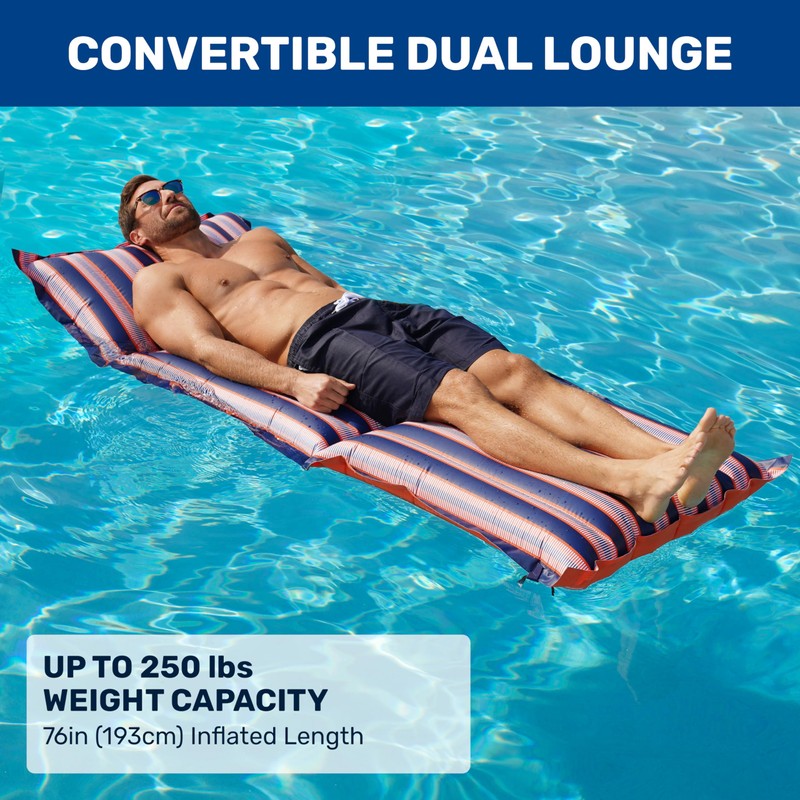 Aqua LEISURE Convertible Dual Lounge or Chair 76inx31in