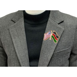 vmcoatdu USA American and Kenya Friendship Flag Cross Connection Pin Brooch Badge for Hat Cap Clothing Backpack Pin (United States and Kenya)