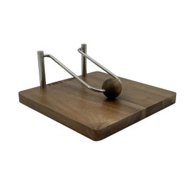 Wooden Napkin Holder with Stainless Steel Metal Weight, Stylish Design Acacia Wood, Serviette Dispenser for Kitchen Dinner Table Countertop, Tissue Organizer, Housewarming Gift