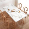 White Marble Texture Rectangular Tablecloth with Elastic Edge 4FT Waterproof