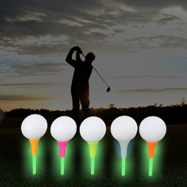 Crestgolf Golf Tee, Golf Tee, Long Night Glow Short Tee, 83mm, Pack of 20, Luminous Golf Tees, Prevents Loss, Plastic Tees, Long Lasting, Glow in the Dark Tees, Popular Golf Tees