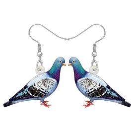 BONSNY Acrylic Sweet Blue Dove Dangle Drop Earrings Jewellery for Women Ladies Bird Lovers, Acrylic, Not applicable