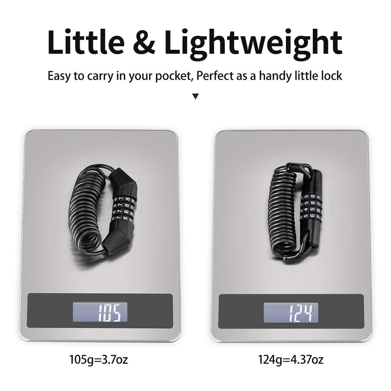 ROCKBROS Motorcycle Helmet Lock, Bike Helmet Lock, 4 Digit Little