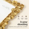 JOJOWISE 4x4 Picture Frame, Gold Ornate Leaf Texture Handmade Resin