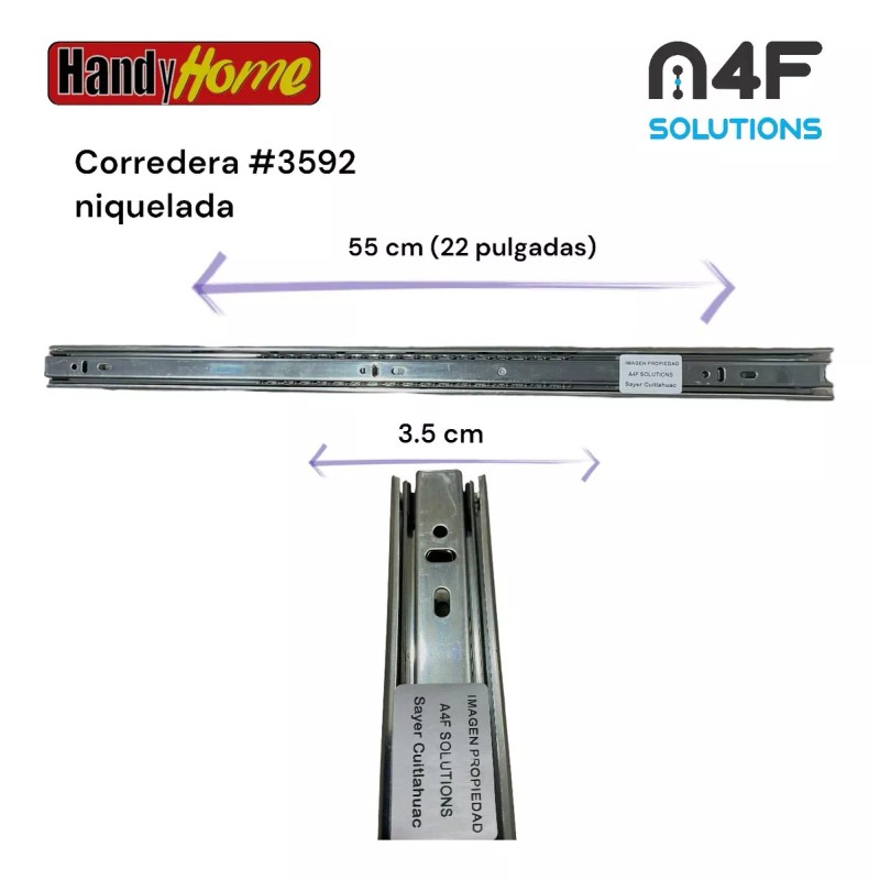 Handyhome Corredera Cajón Handy Home 55 Cm X 3.5cm 4paquetes