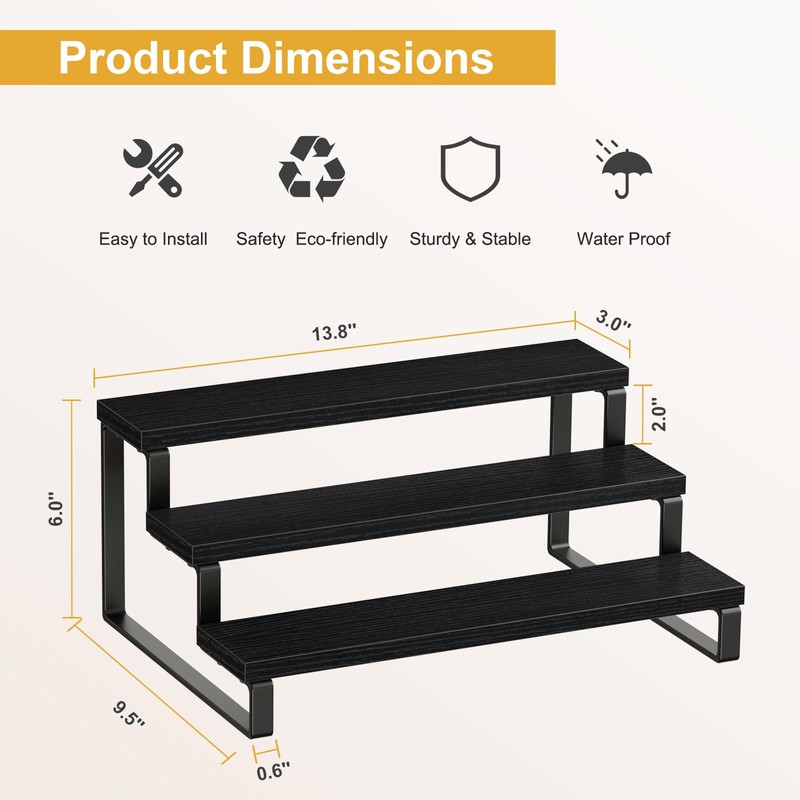Giikin 3 Tier Spice Rack, Set of 2 Spice Rack