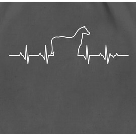 Shirtracer - Horse gift and riding accessories - heartbeat horse - gym bag and fabric bag made of cotton, 3 Dark Grey, Einheitsgröße