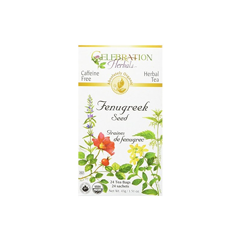 CELEBRATION HERBALS Fenugreek Seed Organic 24 Bag, 0.02 Pound