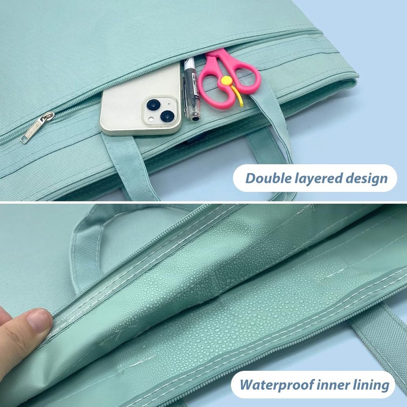 Document Bag A4 Colourful Student, Waterproof Document Bag Zip with