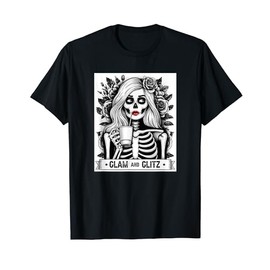 glam and glitz Coffee Skeleton Doll Sarcasm Girl Anti-Glam T-Shirt
