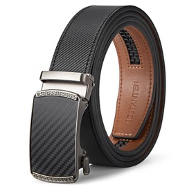 BOSTANTEN Ratchet Mens Belt Leather Dress and Casual with Adjustable Buckle, Trim to Fit