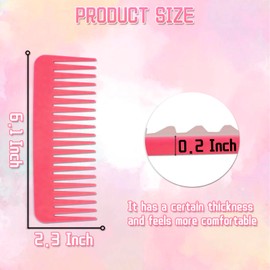 12 Pcs Wide Tooth Combs Large Tooth Combs for Wet Hair, Curly Hair, Thick Hair and Long Hair No Handle Styling Shampoo Comb for Women Men (6 colors)