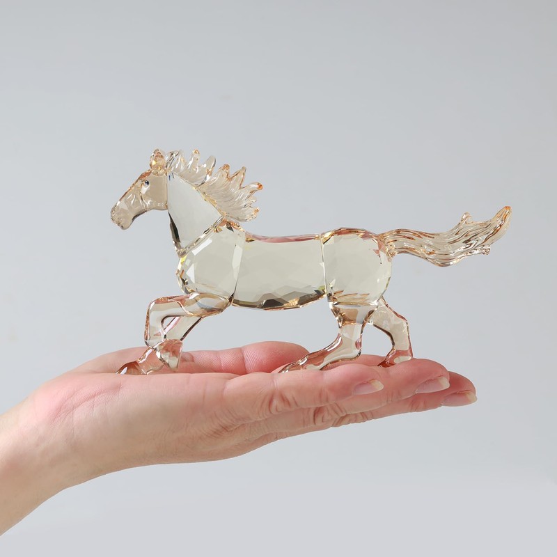 Crystal Horse Realistic Animal Art Figurine Collection Table top Ornament